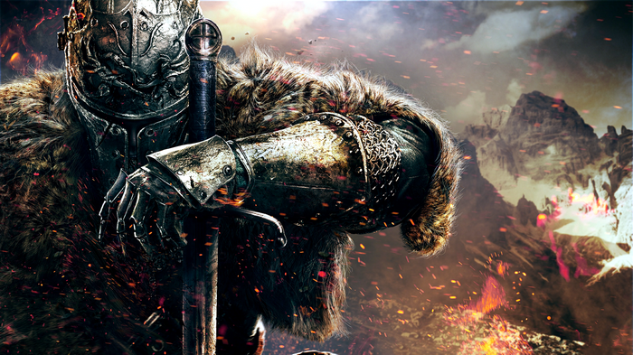 Dark Souls III Knight with Sword and Fur Armor