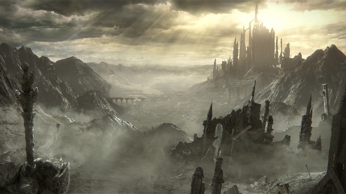 Dark Souls III Gothic Castle Landscape