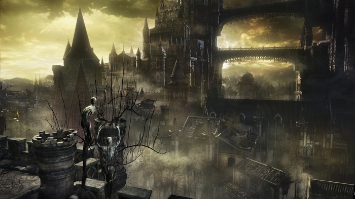Dark Souls III Gothic Castle Landscape