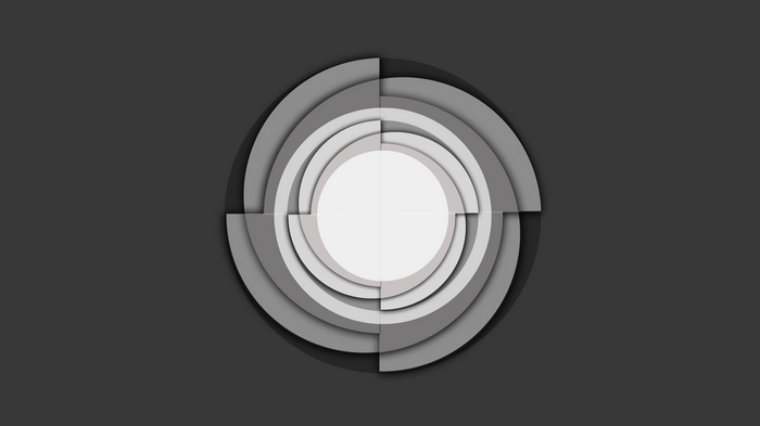 Abstract concentric circles with shadows