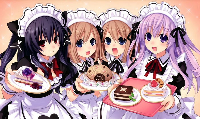 Hyperdimension Neptunia maids with desserts