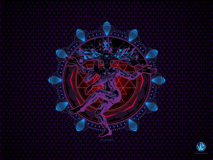 Shiva dancing in a cosmic mandala