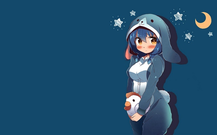Furutani Himawari in a bunny kigurumi holding a stuffed chicken