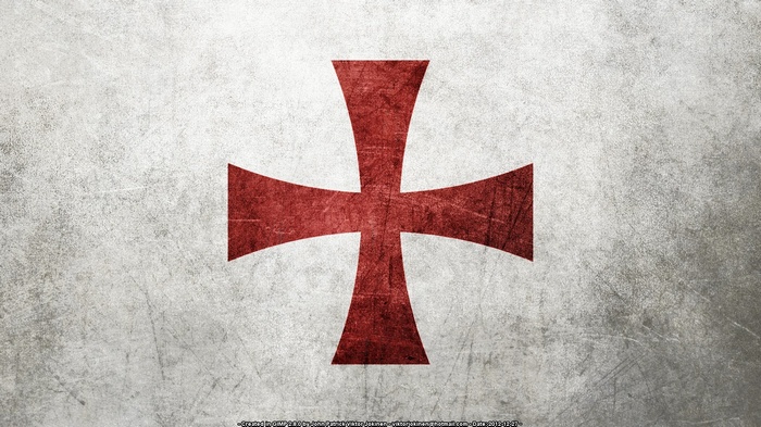 Red Templar Cross on a Textured Background