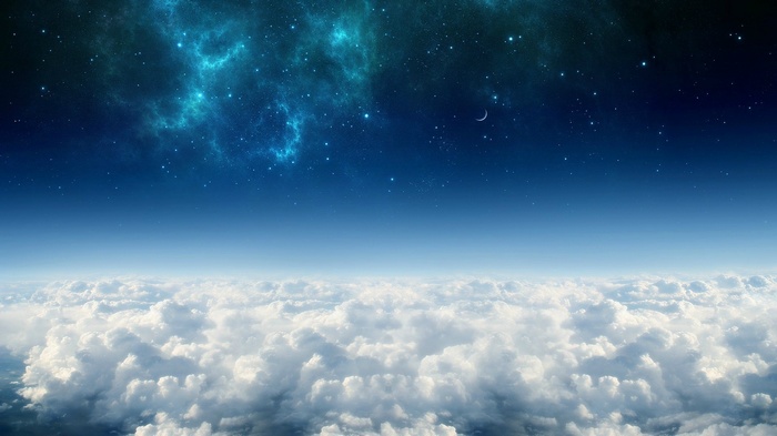 Clouds and Stars in the Night Sky