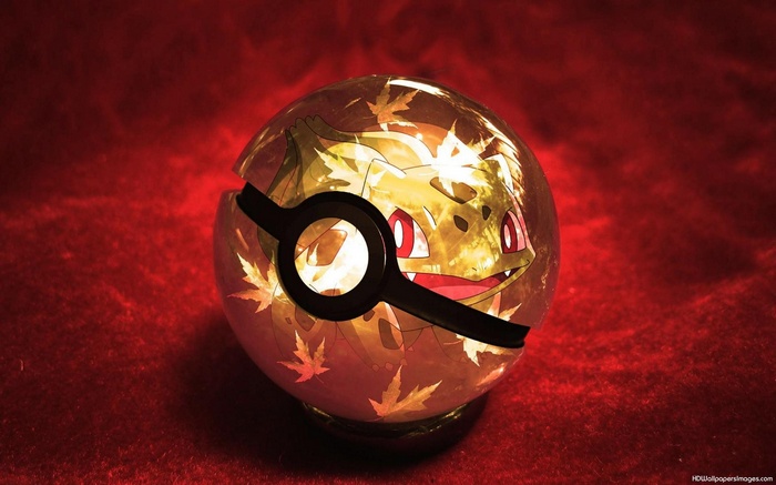 Bulbasaur Pokemon Ball with Maple Leaves