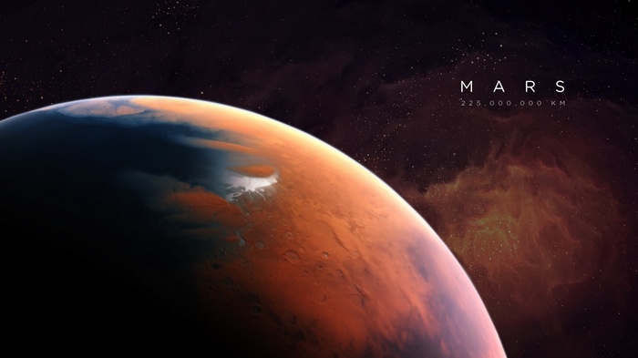 Mars planet in the universe