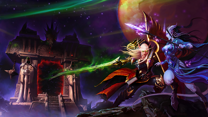 World of Warcraft Blood Elf and Draenei characters