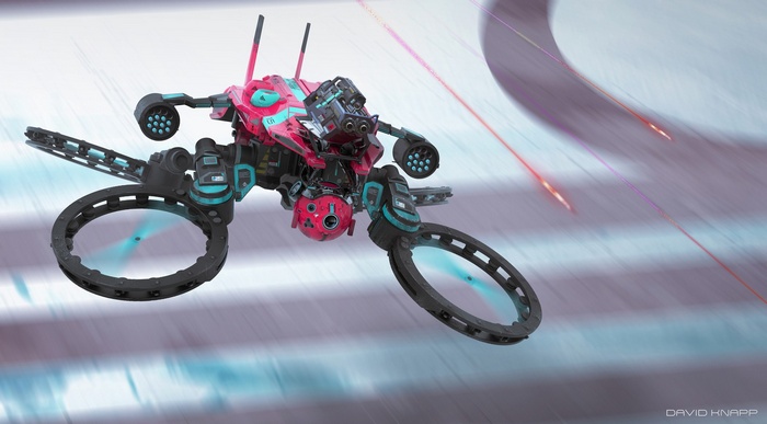 Artwork by David Knapp: Sci-fi Drone in Action