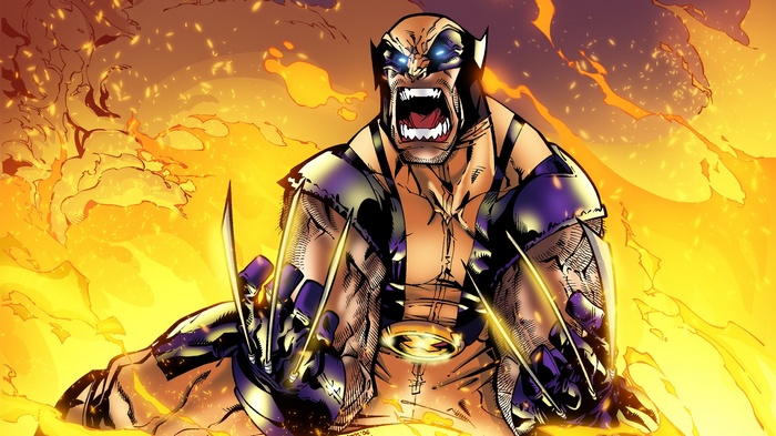 Wolverine in X-Men surrounded by fire
