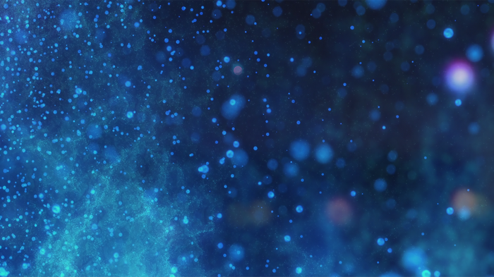 Blue digital art with glowing particles