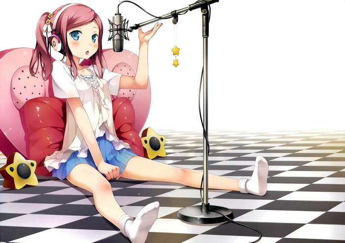 Chiyoda Momoka with Microphone and Headphones