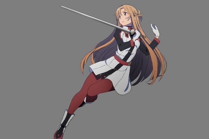Yuuki Asuna from Sword Art Online with a sword