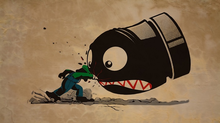 Luigi vs. Bullet Bill Artwork