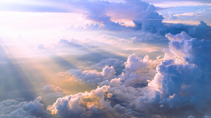 sky, white, clouds, blue, Sun