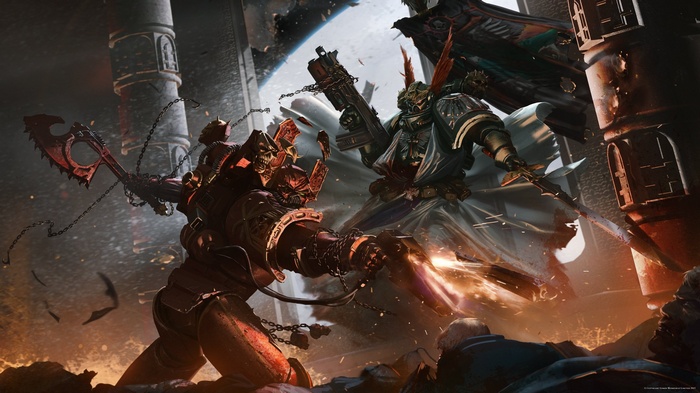 Warhammer 40,000 Chaos Space Marines fighting