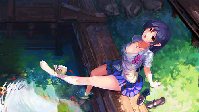 Sonoda Umi from Love Live! by a pond
