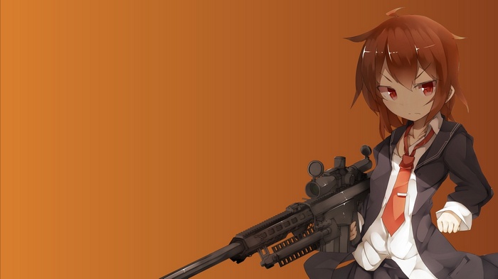 Anime girl with a sniper rifle