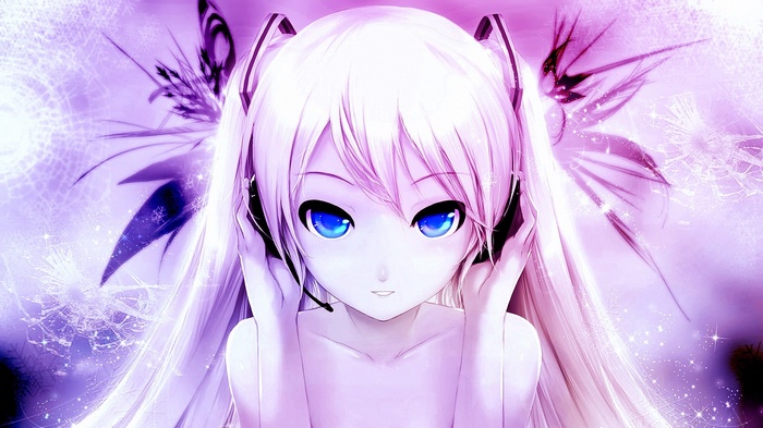 Hatsune Miku with Blue Eyes and Headphones