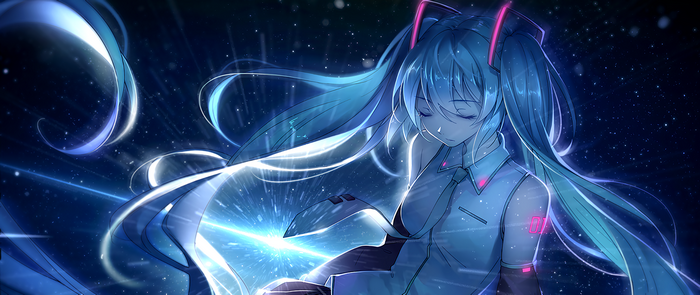 Hatsune Miku in a Cosmic Setting