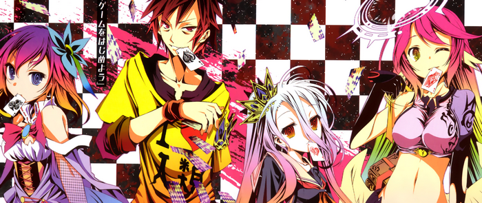 No Game No Life Characters with Playing Cards