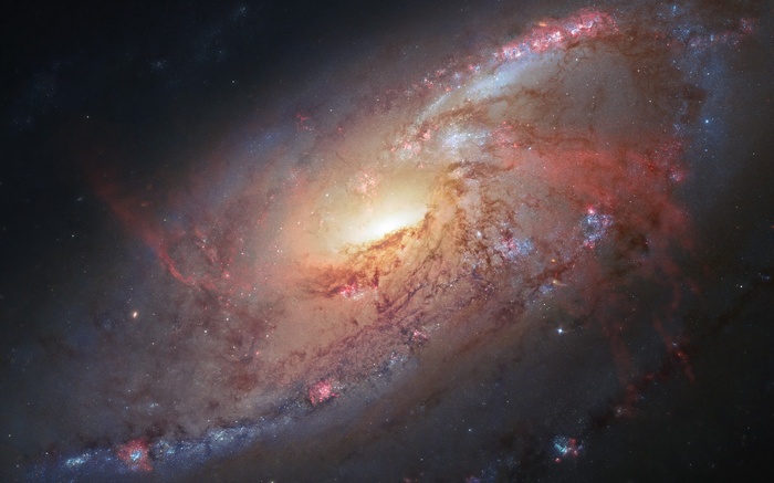 Messier 106 galaxy in space