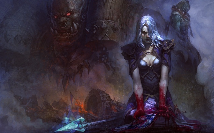 Jaina Proudmoore and Orcs in World of Warcraft