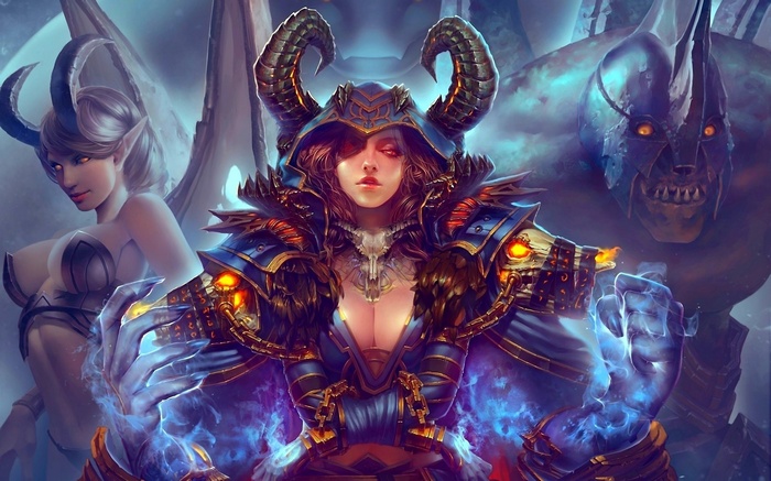 Demoness and demonic figures in fantasy art