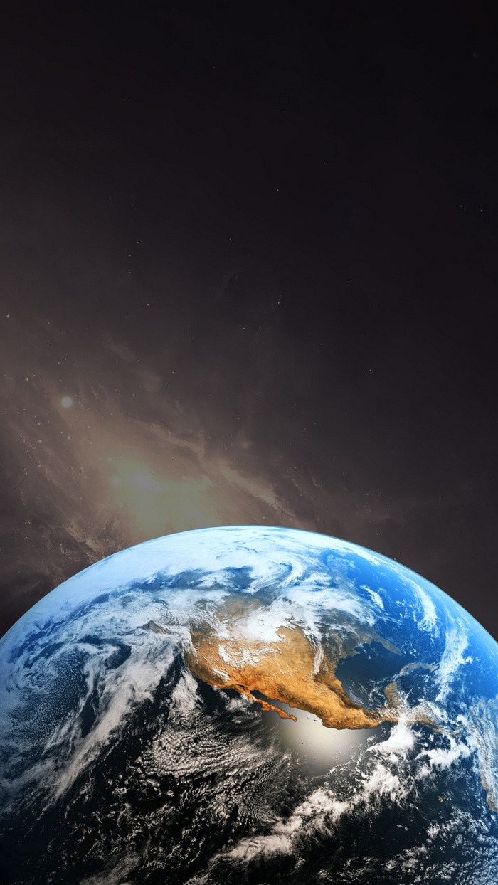 Earth from space with North America visible