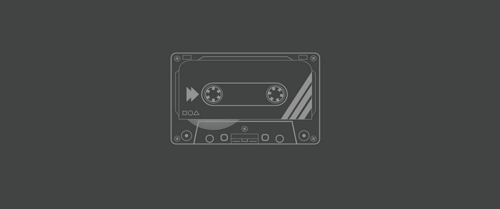 Simple illustration of a cassette tape