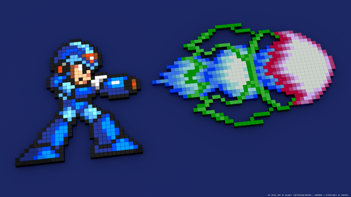 Mega Man X firing a projectile
