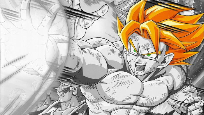 Son Goku in Dragon Ball Z with selective coloring