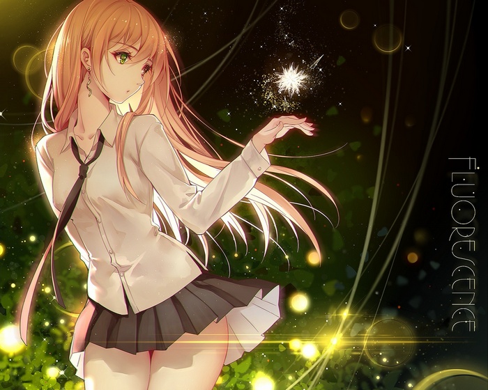 Anime girl with long blonde hair and heterochromia