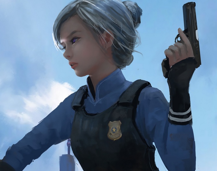 Judy Hopps holding a gun