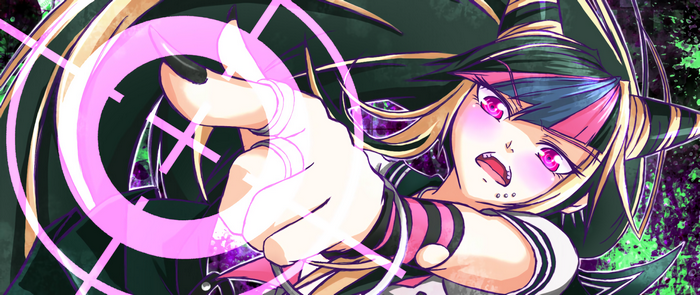 Ibuki Mioda from Danganronpa pointing forward