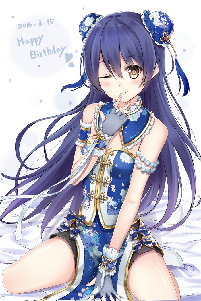 Sonoda Umi from Love Live! in a blue dress