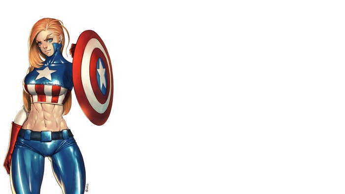 Captain America artwork with shield