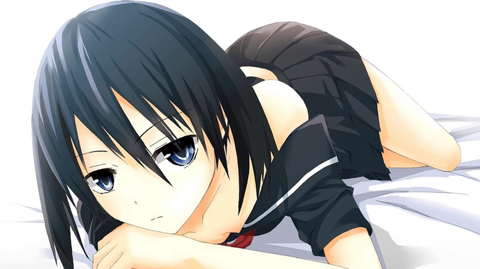 Kurome from Akame ga Kill! lying in bed