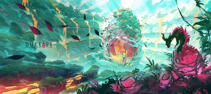 Duelyst artwork of a dragon and a giant egg