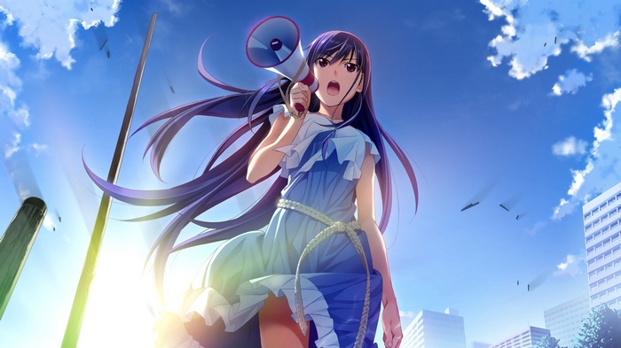 Sakaki Yumiko with Megaphone in Grisaia no Kajitsu
