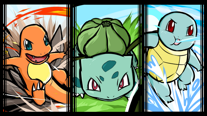 Bulbasaur, Squirtle, Charmander, Pokémon