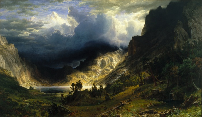 A Storm in the Rocky Mountains by Albert Bierstadt
