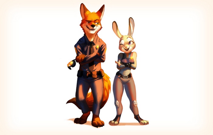 Nick Wilde and Judy Hopps from Zootopia