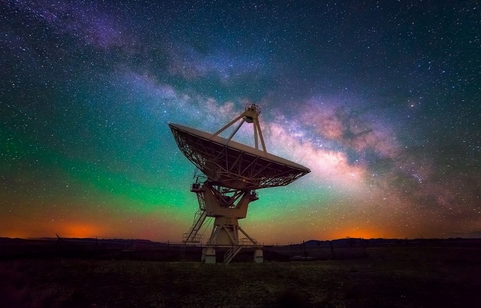 Observatory under the Milky Way in New Mexico