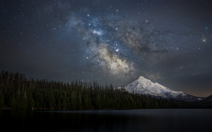 Milky Way over Mount Hood and Trillium Lake