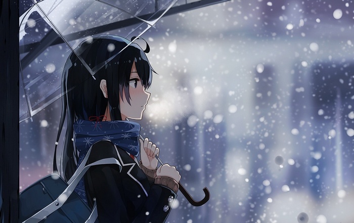 Yukinoshita Yukino with Umbrella in Snow