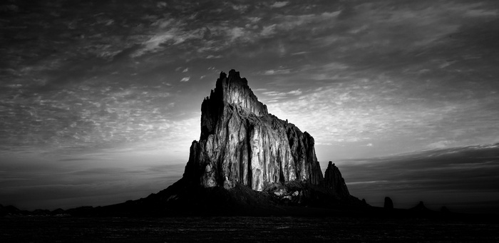 Shiprock Monolith in Black and White