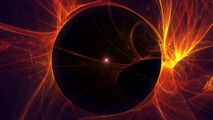 Abstract fiery vortex with a bright light