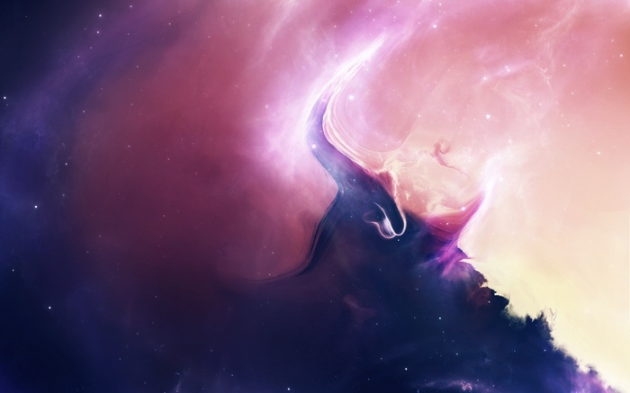 Abstract cosmic nebula with purple and pink hues