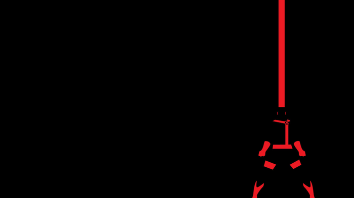 Cyclops from Marvel Comics, minimalist red and black